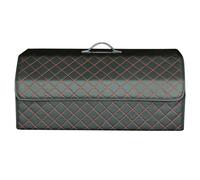 Car Boot Tidy Box for Fit/Jazz 2021 2022 2023, Car Storage Box Leather Durable Foldable Vehicle Trunk Container Suitcase Accessories,Black-Red-XL-66X32X30CM