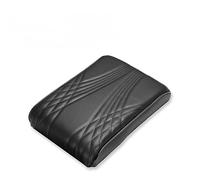 Car box 1PCS PU Leather Car Armrest Pad Cover Universal Center Console for Wave Embroider Auto for Seat Box Protection Cushion Hand Supports(Black No bag)