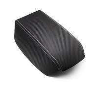 Car box Car Interior Microfiber Leather Center Armrest Cover Trim for Civic 8th Gen for Sedan 2006-2011(White line)