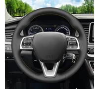 Car Braid On Steering Wheel Perforated Leather Cover For Hyundai For Sonata VII(LF) 17-18 (3-Spoke O Shape) 15-19 Parts(Yellow Thread11)