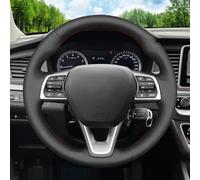 Car Braid On Steering Wheel Perforated Leather Cover For Hyundai For Sonata VII(LF) 17-18 (3-Spoke O Shape) 15-19 Parts(Red Thread12)