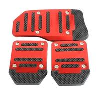 Car brake Pedal compatible with Aluminum Automatic Transmission Car Pedal Cover Universal Brake Fuel Gas Foot Pad Set Kit Red Blue Silver Non-Slip Tools (Automatic Blue Set)(Manual Red Set)