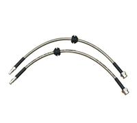 Car Brake Pipes 1 Pair Stainless Metric M10x1 Female Conc Swivel + Male Conv M10 AN3 Braided Universal Hydraulic Brake Hose(550MM)