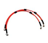 Car Brake Pipes 1 Pair Stainless Metric M10x1 Female Conv Swivel + 10mm 20 Degree Banjo Braided Universal Hydraulic Brake Hose(700MM)