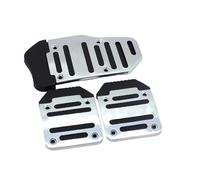 Car Brakes Pedals Universal Automobile Manual Stop Pedal Modified Brake Throttle Clutch Aluminum Alloy Pedal Non-slip Pad Stainless Steel Car Foot Pedals(Silver)