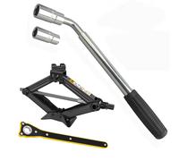 Car Breakdown Emergency Spare Type Kit - 2 Tonne Scissor Jack + Extendable Wheel Brace Socket Wrench Tyre Repair Kit For Van SUV Truck