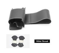 Car Breathable Steering Wheel Cover For Dodge For SRT For Challenger For Charger 2015-2021 For Dodge For Durango 2018 Hand-stitched Black Leather Car Steering Wheel Cover(White Thread)