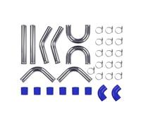 Car Breather Pipe Air Intake Universal 2.5'' Intercooler Turbo Charger Piping Tube Duct Kit+ Bent Pipe Coupler Blue 64mm Aluminum Kit & Blue Hose Kit