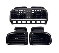 Car Bright Black Central Dashboard Compatible For VW Polo 2011 2012 2013 6RD819728 6RD819703 6RD819704 AC Air Outlet Chrome Vent(1 SET)