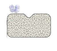 Car Brown Pattern Leopard Print Windshield Sunshade,Foldable Reflective Uv Heat Shield,Universal Fit,Keeps Interior Cool