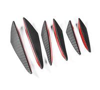 Car Bumper Canards Fin Splitters, 6pcs/Set Carbon Fiber Texture Car Bumper Fin Canard Splitter Diffuser Valence Spoiler Lip for Car Body Strip Decoration