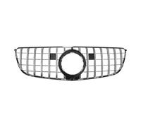 Car Bumper Center Front Grill For Benz For GLS Class For X166 2016+ Chrome Black Car Styling Middle Grill For GT Style ABS Grille Bumper Accessories(Chrome Black)