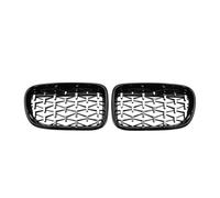 Car Bumper Center Front Grill For BMW For X3 For F25 2010-2013 All Black Single Line Style Front Bumper Grilles Silver Diamonds Racing Double Slat Grills(Diamond-Chrome Black)