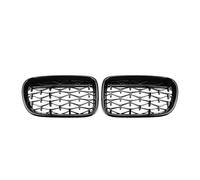 Car Bumper Center Front Grill For BMW For X3 For F25 2010-2013 All Black Single Line Style Front Bumper Grilles Silver Diamonds Racing Double Slat Grills(Diamond-Glossy Black)