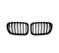 Car Bumper Center Front Grill For BMW For X3 For F25 2010-2013 All Black Single Line Style Front Bumper Grilles Silver Diamonds Racing Double Slat Grills(Double-Matte Black)