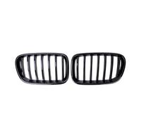 Car Bumper Center Front Grill For BMW For X3 For F25 2010-2013 All Black Single Line Style Front Bumper Grilles Silver Diamonds Racing Double Slat Grills(Single-Glossy Black)