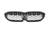 Car Bumper Center Grill For BMW For 3 Series For G20 For G21 For 318i 320i 320d 330i 340i 340d 2019-2022 Front Grille Bumper Grill Inlet Mesh Grid Tuning(Black Silver)