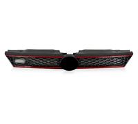 car bumper fog light grill For VW For Jetta Mk6 2012 2013 2014 Car Front Center Bumper Vent Grille Cover Honeycomb Grill Body Kits Guard Protector Grills(Red Line)