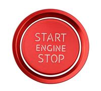 Car Button Cover Trim Compatible With For A4 A6 A3 A5 Q3 Q5 Q7 Car Ignition Key Ring Key Start Decorative Ring Ignition Switch Button Decoration(Red)