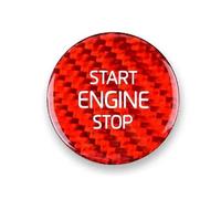 Car Button Cover Trim Compatible with Volvo for XC40 Car Interior Accessories Engine Start Button Ignition Device Cover Decal Sticker(Red)