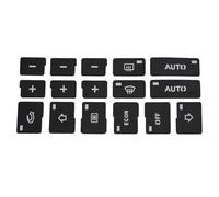 Car button Mouldings Compatible With A4 For B6 For B7 2000-2008 AC Climate Control Button Repair Restoration Decals Stickers Clear Black Overlay Illuminates Through White Writing