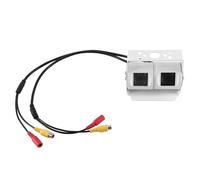 Car Camera For Truck Bus RCA Car Dual Lens White Reversing Camera RV Backup Camera Twin Adjustable Angle Lens Rear View CCD Camera