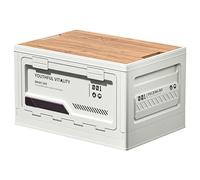 Car Camping Storage Box for Ford Escape 2000-2025,50L,Large Collapsible Storage Bin,Wooden Lid,Strong Carrying Capacity,for Camping Gear,Home Organization