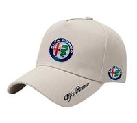 Car Cap for Alfa Romeo 164,Quality Material Brilliantly Made Adjustable Fashion Casual Baseball Caps Unisex Hat Sun Protection Washed Design Car Logo Travel Cap,Beige