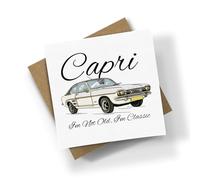 Car Capri The Proffessionals Card - Mustang Coupe-SUV Cult Classic Stylish Vintage Collectors Enthusiast Iconic Automotive Extended Range Sport Car Show Gift Present (Blank Message)