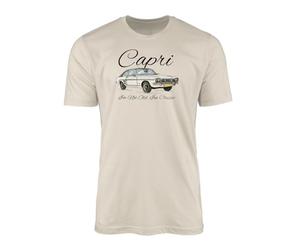 Car Capri The Proffessionals T-Shirt Top Tee - Mustang Coupe-SUV Cult Classic Stylish Vintage Collectors Enthusiast Iconic Automotive Extended Range Sport Car Show Gift Present (Medium, Natural)