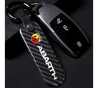 Car Carbon Fiber Keychain, for Abarth 695 595 500 competizione 124 Spider PUNTO Auto Key Ring Rotating Horseshoe Rings Strap Key Chain Accessories With Logo