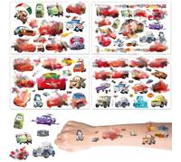 Car Cartoon Temporary Tattoos Stickers for Kids - Fake Tattoos Waterproof Childrens Tattoos for Party Bag Fillers Anime Transfer Tatoos for Boys Girls Happy Birthday Party Supplies Favor Gifts