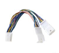 Car CD Audio Interface Adapter 1 to 2 Connector for Toyota and for LEXUS, 12V ABS Wiring Harness for SD 2x6P, White