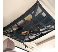 Car Ceiling Cargo Net, Adjustable Interior Roof Storage Net, Universal Large Capacity Double-Layer Mesh Roof Cargo Pocket Organiser with Zipper for SUV Van Campervan 35.4"x25.5"