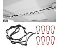 Car Ceiling Cargo Net for Jeep Compass 2022-2024, Car Storage Strap Organizer Anti-Sagging Camping Accessories with 10 Loops Heavy Duty Nylon