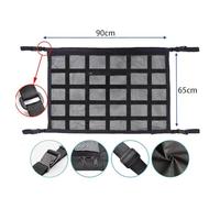 Car Ceiling Cargo Net Storage Organizer with Double-Layer Mesh and 9 Straps, SUV Roof Storage Bag for Travel and Camping