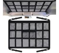 Car Ceiling Net - Reinforced Polyester Mesh, Structure Flexible Elastic Webbing Storage Compartment Expanded Carry Capacity Stabilized Overhead Cargo Holder Arrangement | For Road Trip Camping Pickup