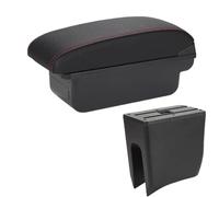 Car Center Armrest Storage Box Internal Retrofit PU Leather Car Internal Retrofit Accessories For Renault K-ZE(C2 Black Red line No USB)