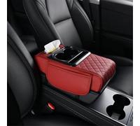 Car Center Console 1PC Car Armrest Box Pad, Height Pad, Beverage Cup Holder Multifunctional Storage Universal Central Pillowcase(Red)