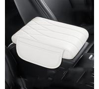 Car Center Console Armrest Cover For VW Taigo/Nivus/Life/Style/R-Line 2021-2024, PU Leather Arm Rest Box Protector Pad Wear-Resistant Comfortable Interior Accessories,F/White