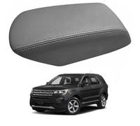 Car Center Console Armrest Cover Replacement for Ford Explorer 2011-2019, Leather Lid Pad Cushion for Armrest Box Protector Interior,Grey