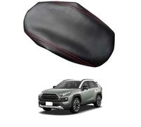 Car Center Console Armrest Cover Replacement for Toyota RAV4 XA50 2019-2025, Leather Lid Pad Cushion for Armrest Box Protector Interior,Black-White Line