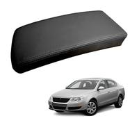 Car Center Console Armrest Cover Replacement for Volkswagen Passat B6 2006-2010, Leather Lid Pad Cushion for Armrest Box Protector Interior,Black