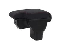 Car Center Console Armrest For Juke 2010 2011 2012 2013 2014 2015 2016 2017 2018 2019 Automobile Access Rippling(Black red 3USB)