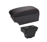 Car Center Console Armrest For The ASTRA J Automobile Reservoir Recharging Accessories Storage Arch Box(C-Black red line)