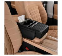 Car Center Console Armrest Pillow for Audi Q2 Q3 Q4 Q7 TT TTS TT-RS e-tron GT,PU Leather Car Armrest Cushion with Cup Holder Memory Foam Armrest Cushion,B