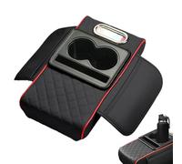 Car Center Console Armrest Pillow, Leather Center Console Armrest With Cup Holder, Waterproof Armrests Cover Cushion With Phone Holder Tissue Box Dispenser, Car Interior Accessories