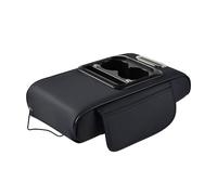 Car Center Console Armrest with Cup Holder & Phone Holder, Leather Arm Pillow Cushion Universally Works on Consoles Open Upward (B)