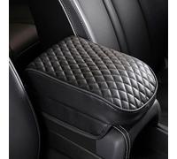 Car Center Console Cover for Skoda Kodiaq 2016-2021 2022 2023, Car Armrest Pad Waterproof Leather Armrest Lid Cushion Protector Storage Bag Interior Accessories,A/Black