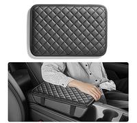 Car Center Console Cover Vehicle Armrest Covers Middle Storage Organizer Pad, Dog & Cat Paws Protetor, Nappa Leather, Waterproof, Anti-slip, Automotive Interior Accessories, Black, Size S, 31 * 21cm